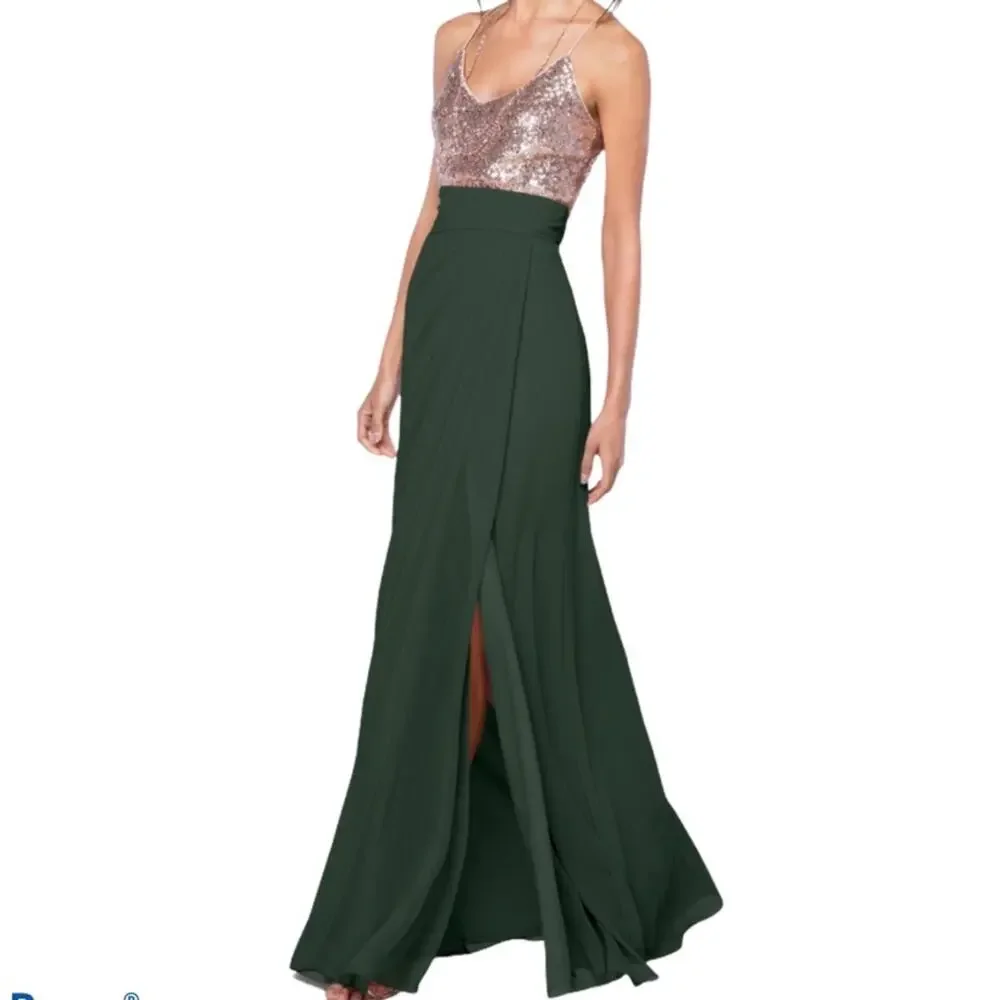 WATTERS Natasha style #2508 evergreen Pleated Maxi Skirt 2